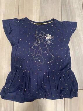 Disney Navy Top with Gold Star Princess Outline